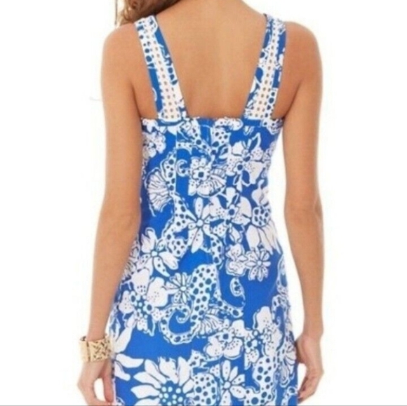 Lilly Pulitzer Marianne Seahorse Shift Dress 2 Blue White - Picture 3 of 10